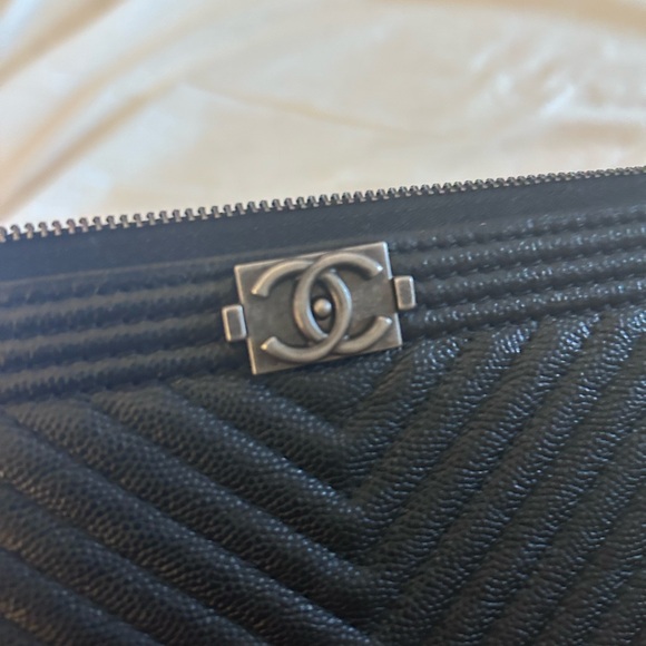 Authenticated Chanel Caviar Boy Clutch - Picture 4 of 5